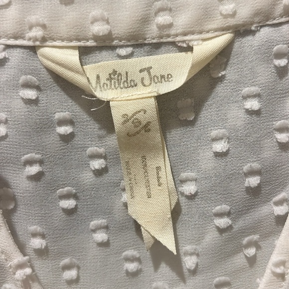 Matilda Jane White Sleeveless Sheer Swiss Dot Ruffled Shirt Top Blouse - Picture 5 of 6